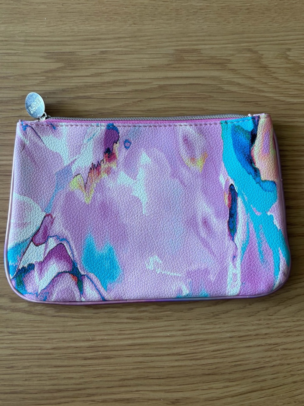ipsy Pink Blue Purple Watercolor Cosmetic Pouch